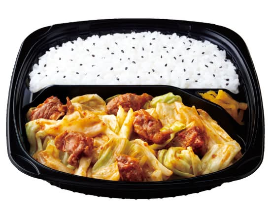 豚ハラミ唐辛子味噌炒め弁当～博多鉄板焼肉風～ Spicy miso pork skirt stir-fry bento ～Hakata teppanyaki style～