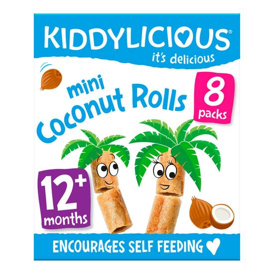 Kiddylicious Mini Coconut Rolls, Infant Snack, 12 Months+, Multipack 8 x 6.8g