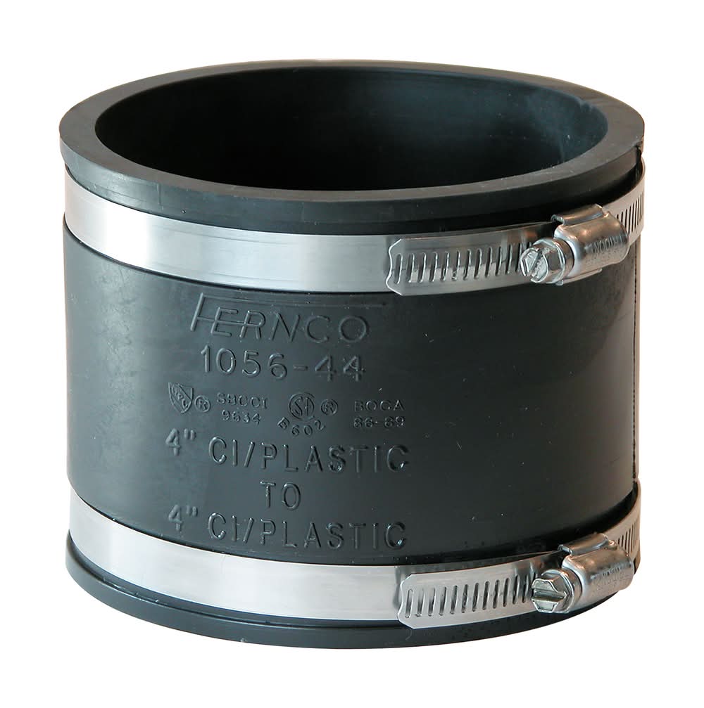 Fernco Schedule 40 4 In. Hub X 4 In. D Hub Pvc Flexible Coupling 1 Pk