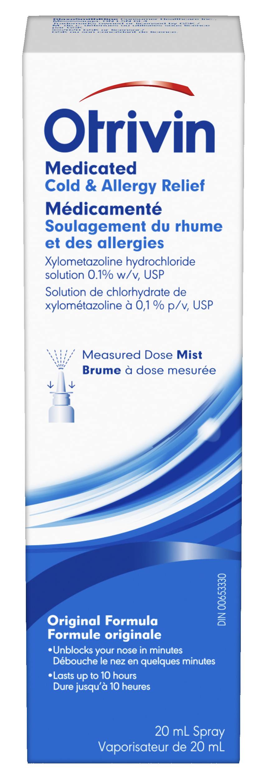 Otrivin Cold & Allergy Decongestant Nasal Spray Measured Dose Pump (20 g)