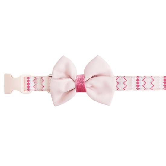 Merry & Bright™ Holiday Pink Bow Dog Collar (Color: Pink, Size: X Small)