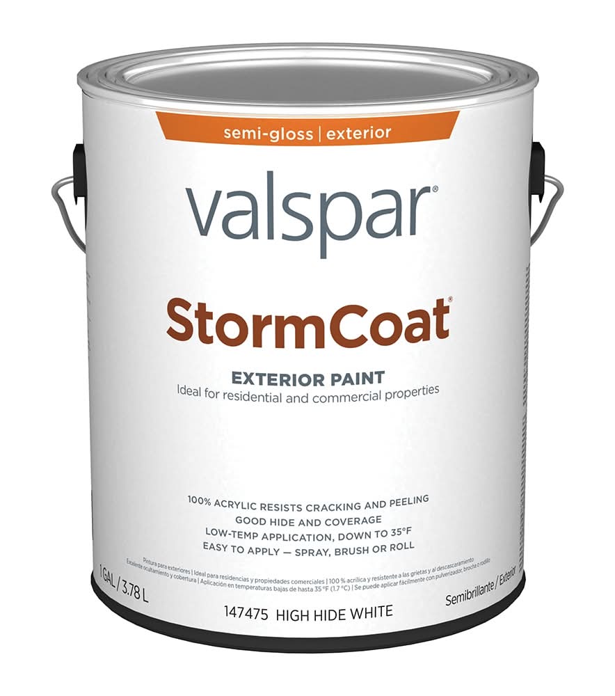 Valspar Storm Coat Semi-gloss White Latex Exterior ( 1-gallon )