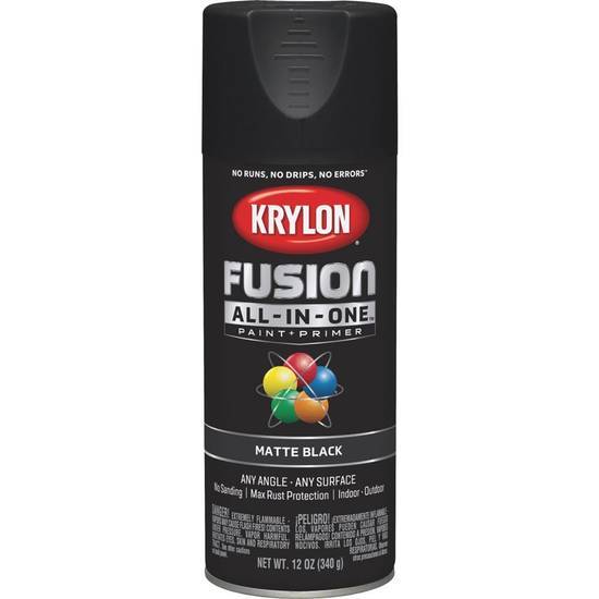 Krylon Fusion All Purpose Spray Paint and Primer; Matte Black (12 ounce)