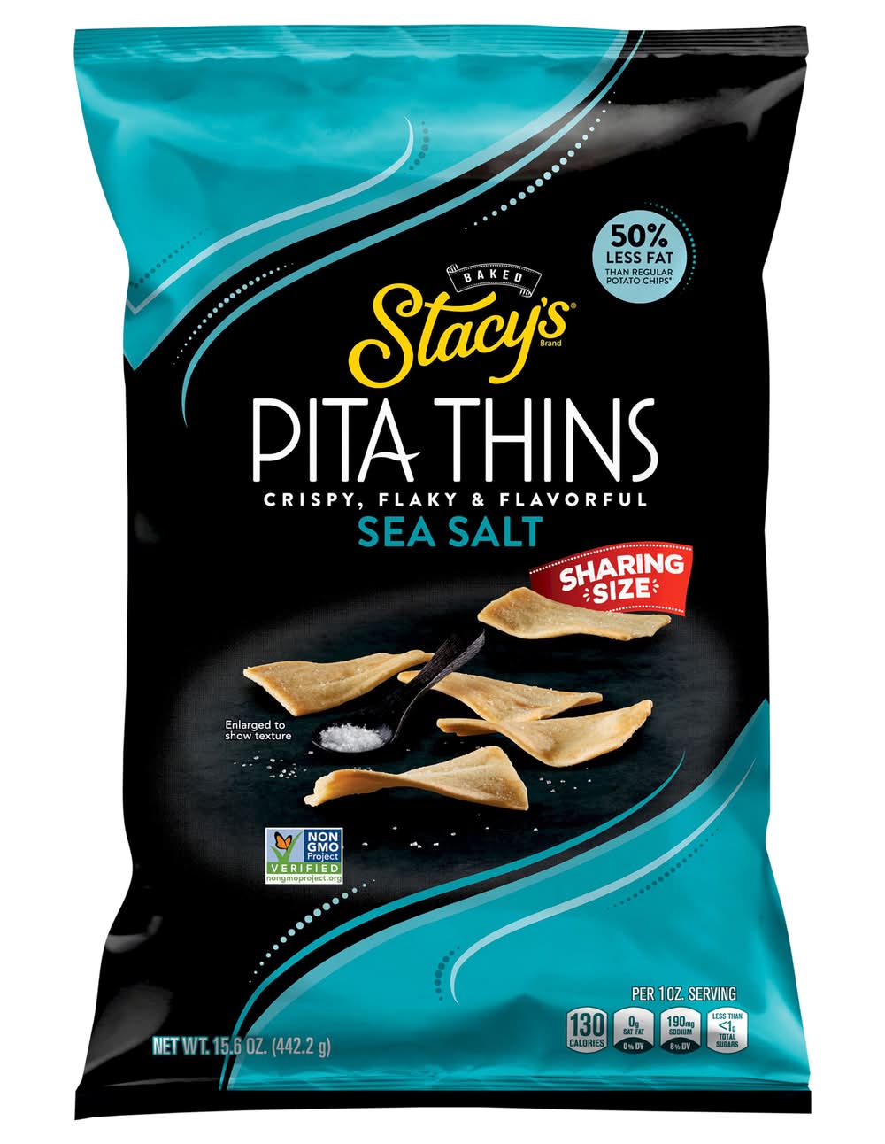 Stacy's Baked Sharing Size Pita Thins, Sea Salt (15.6 oz)