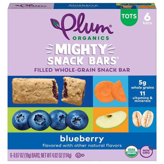 Plum Organics Tots Blueberry Mighty Snack Bars (6 ct)