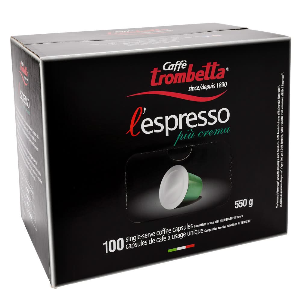 Caffè Trombetta - Capsules De Café Espresso, 100 Godets / Caffè Trombetta Espresso Coffee Capsules, 100-Count