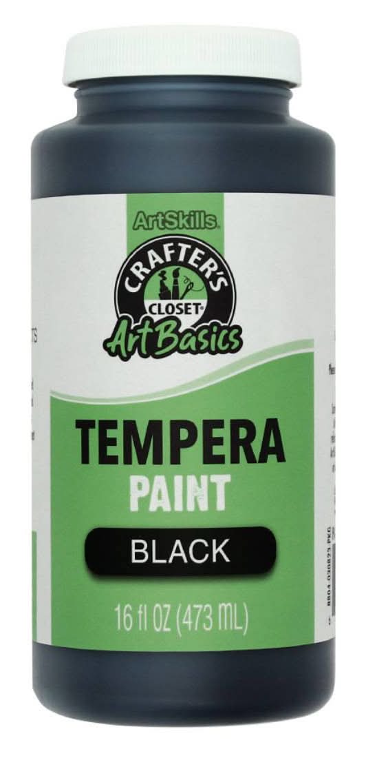 Crafter's Closet Artbasics Tempera Paint, Black (16 fl oz)