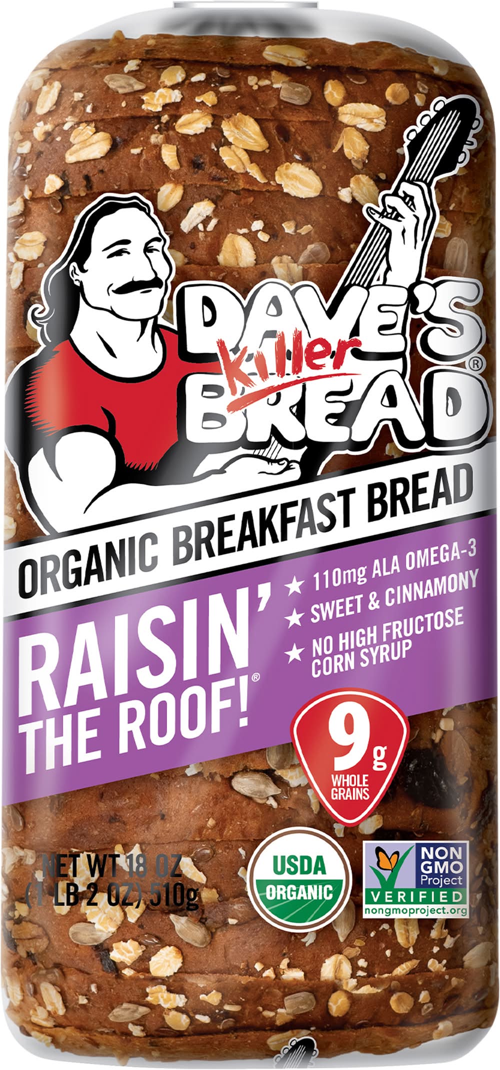 Dave's Killer Bread Organic Breakfast Bread, Raisin' the Roof (18 oz)