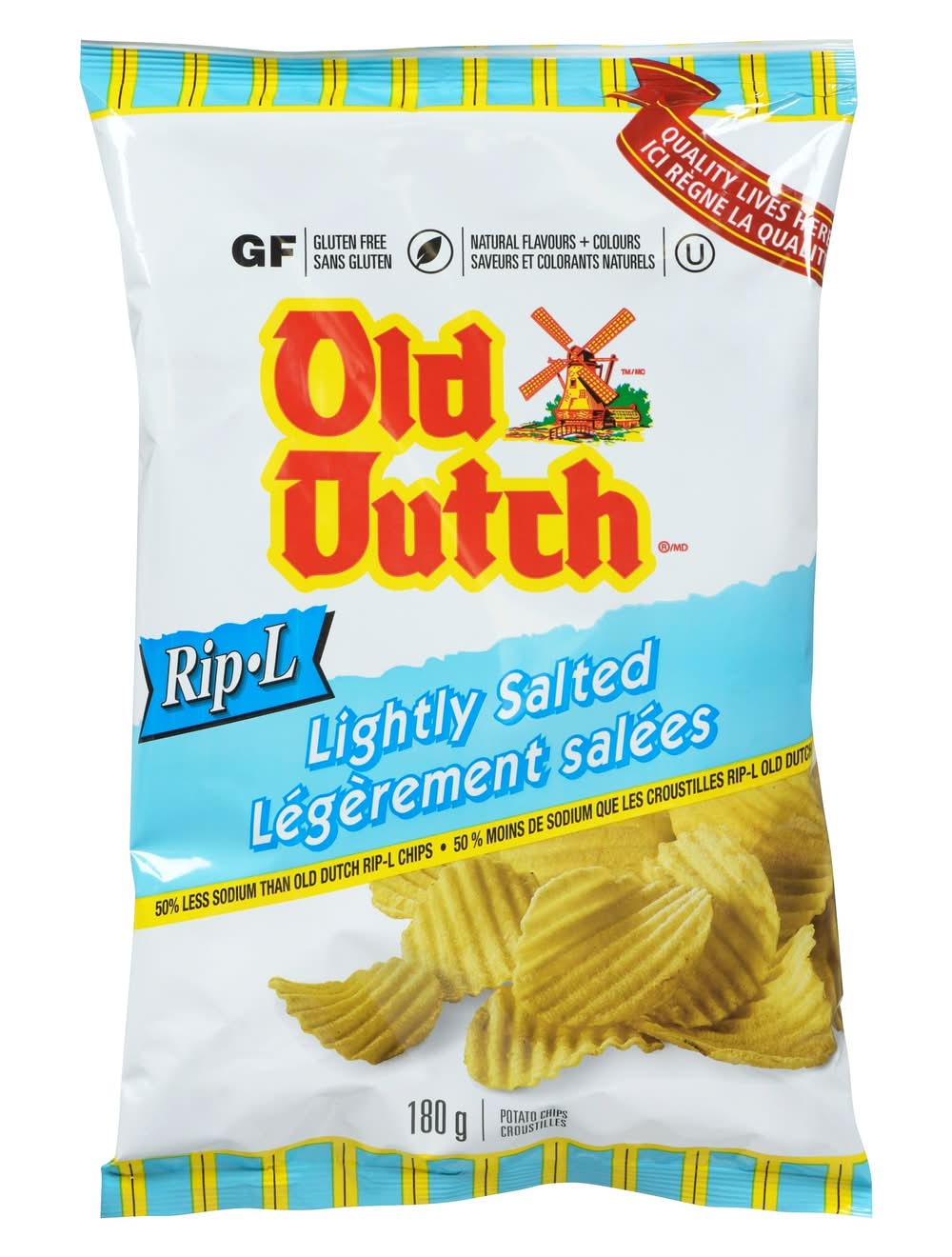 Old Dutch Rip L Lightly Salted Potato Chips (180 g)
