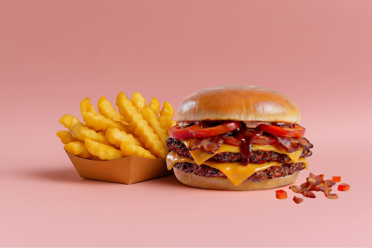 🥓  Menu Red Smoky – Le Smash au Caractère Fumé