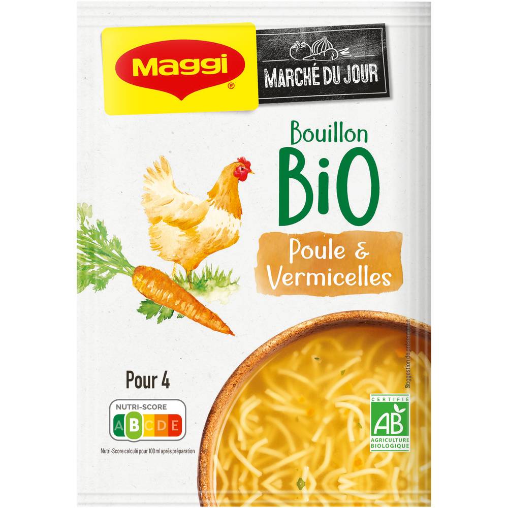 Maggi - Soupe déshydratée aux vermicelles et à la poule bio (65g)