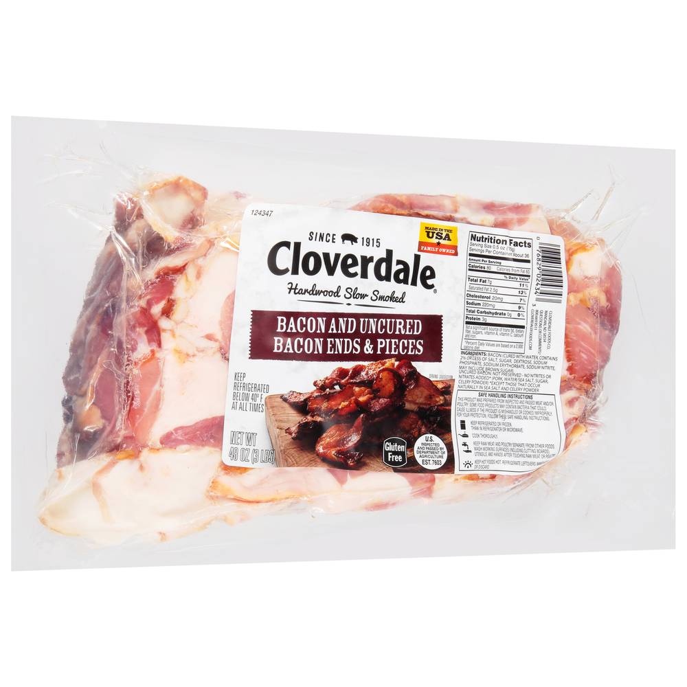 Cloverdale Uncured Ends & Pieces Bacon (3 lbs)