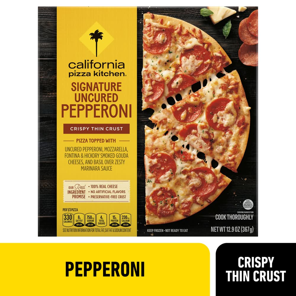 California Pizza Kitchen Signature Uncured Pepperoni Crispy Thin Crust Pizza, Pepperoni (12.9 oz)