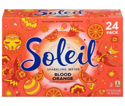 Soleil Sparkling Water, Blood Orange (8 x 12 fl oz)
