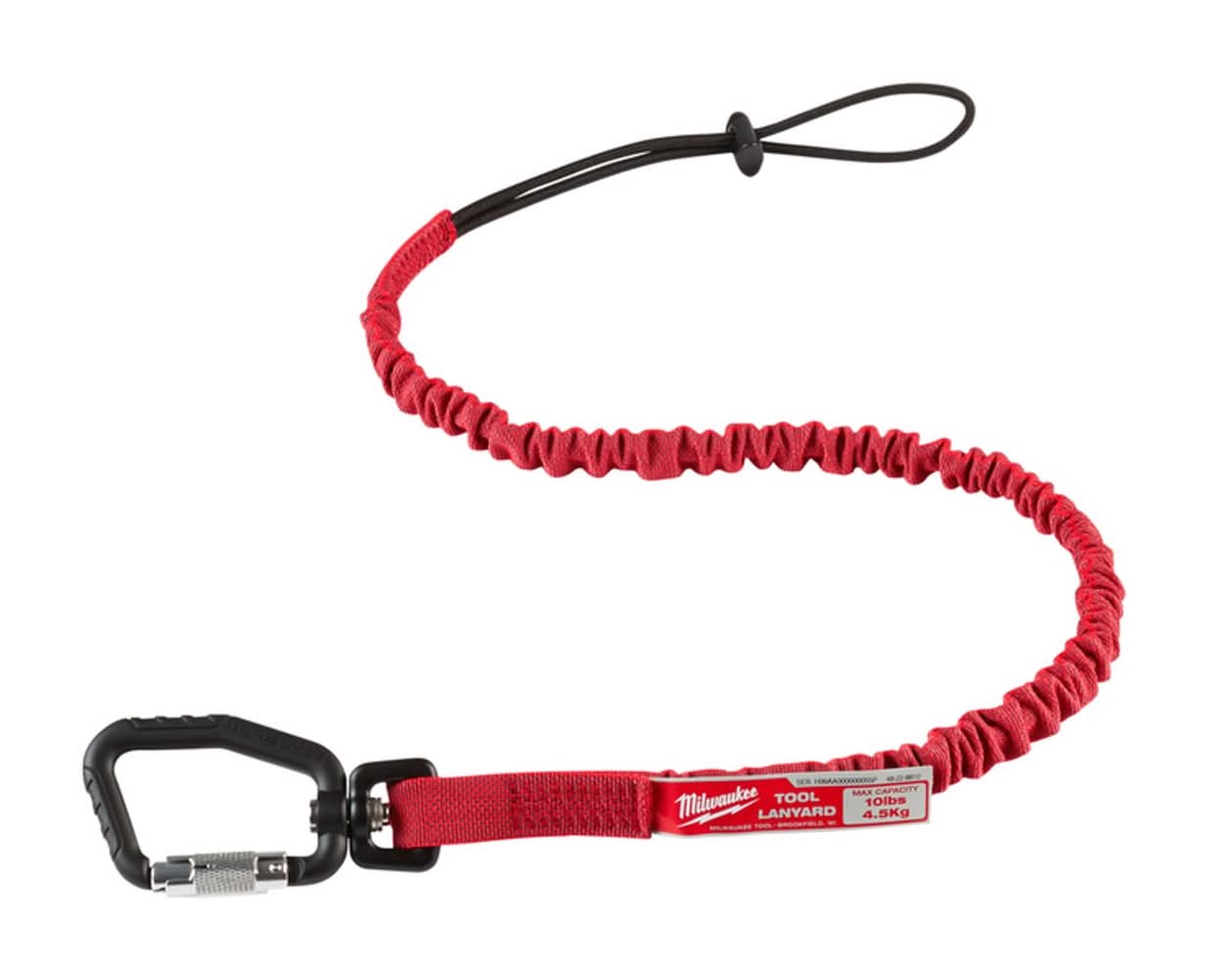 Milwaukee Nylon/Stainless Steel Red Locking Tool Lanyard 1 Pk