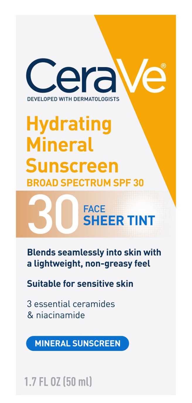 CeraVe Face Sheer Tint Hydrating Mineral Sunscreen Spf 30 (1.7 fl oz)