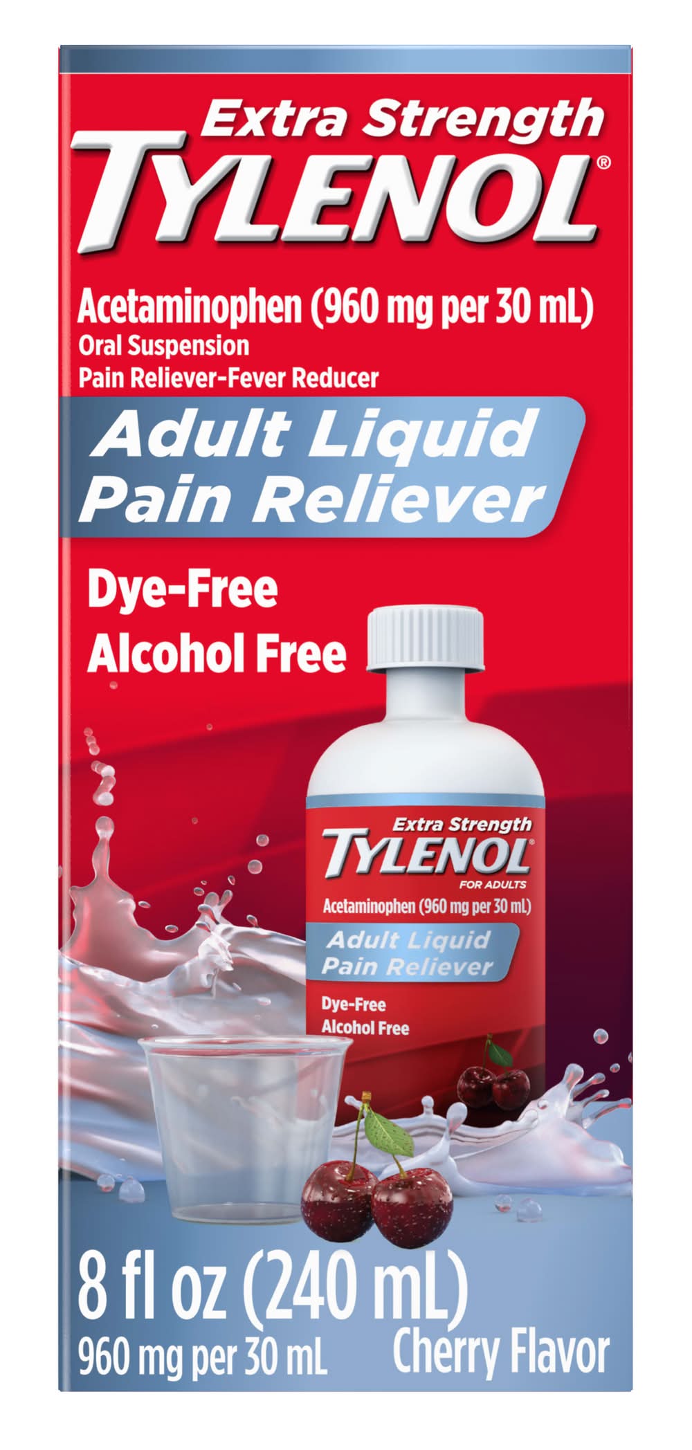 Tylenol For Children + Adults Cherry Flavor Pain + Fever (8 fl oz)