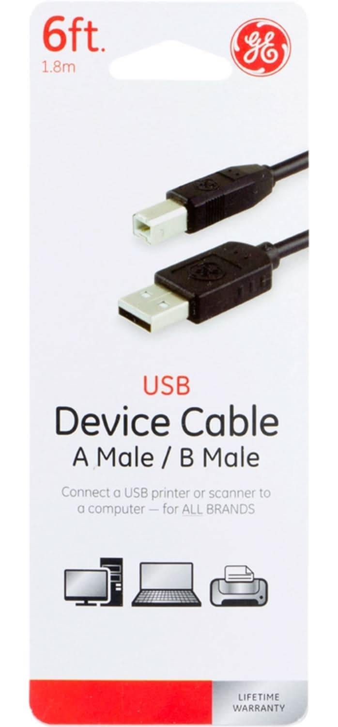 Ge 6 Ft. L Usb Device Cable