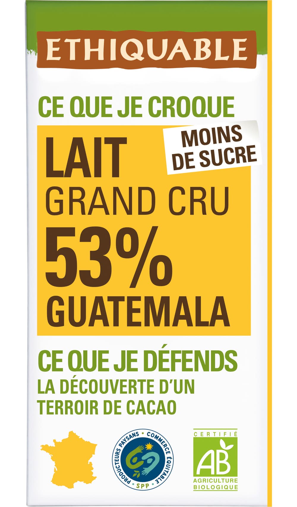 Ethiquable - Chocolat au lait 53% nicaragua bio (100g)