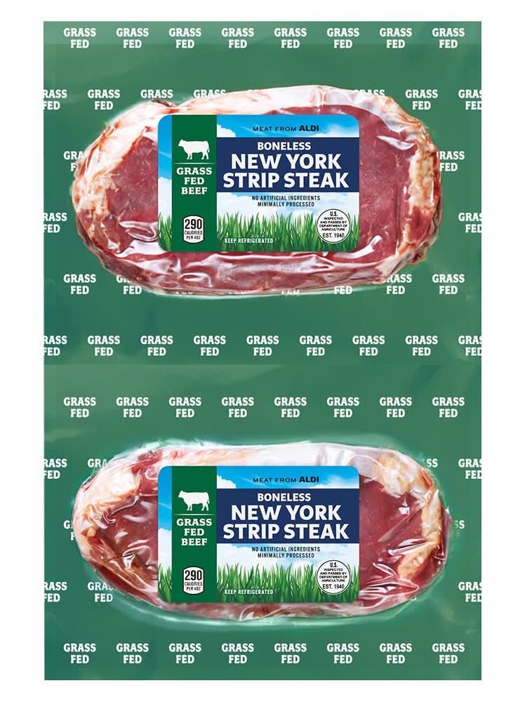 Aldi New York Strip Steaks Grass Fed Beef (2 ct)