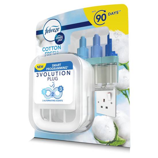 Febreze 3Volution Smart Programming Air Freshener Plug-In Starter Kit Cotton Fresh 20ML