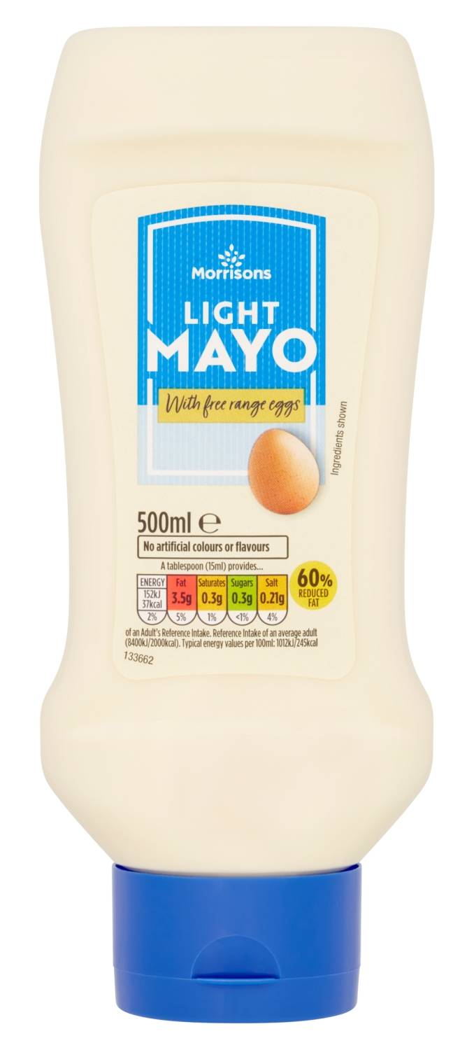 Morrisons Light Mayonnaise Top Down Squeezy 500Ml