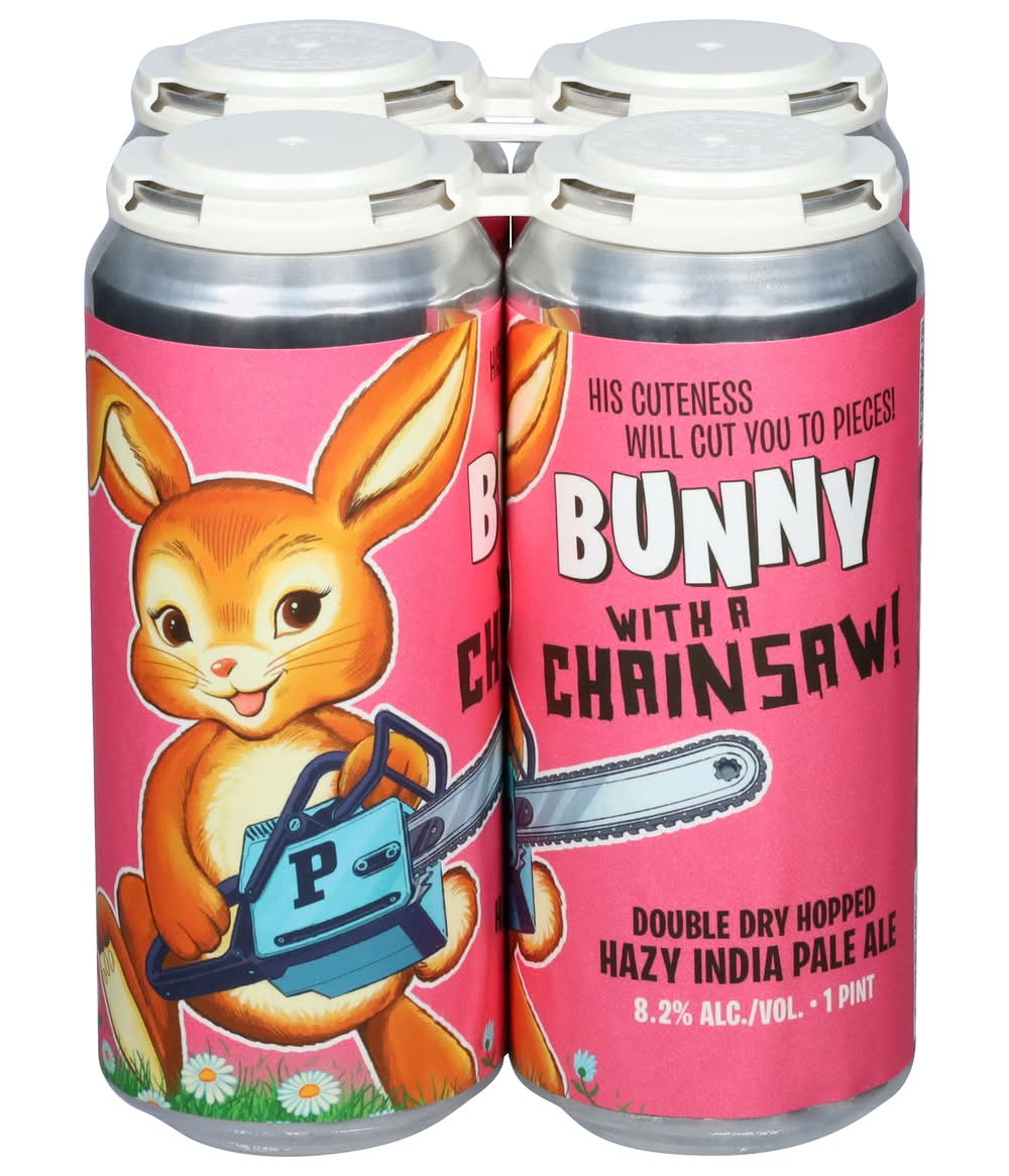 Paperback Brewing Co. Bunny With a Chainsaw Double Dry Hopped Hazy Ipa Beer (4 x 1 pint)