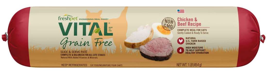 Freshpet Vital Grain Free Chicken and Beef Recipe Fresh Cat Food (16 oz)