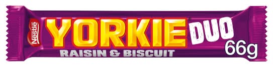 Nestlé Yorkie Raisin & Biscuit Chocolate Duo Bar (66g)