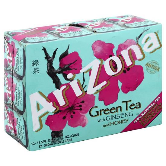 Arizona Green Tea With Ginseng & Honey (12 x 11.5 fl oz)