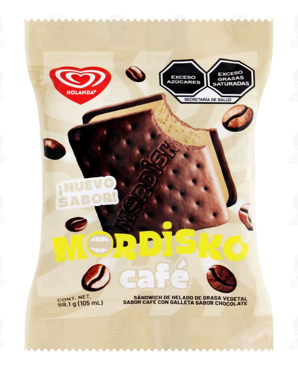 Holanda · Mordisko sándwich de helado, café-galleta-chocolate (105 ml) |  Postmates, image size:1000x1242