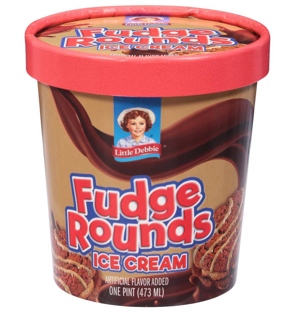 Little Debbie Rounds Ice Cream, Fudge (1 pint)