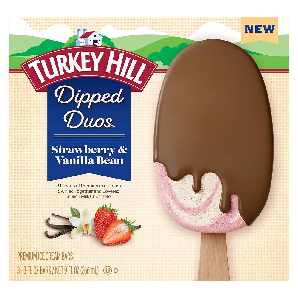 Turkey Hill Dipped Duos Strawberry & Vanilla Bean Ice Cream (9 fl oz)