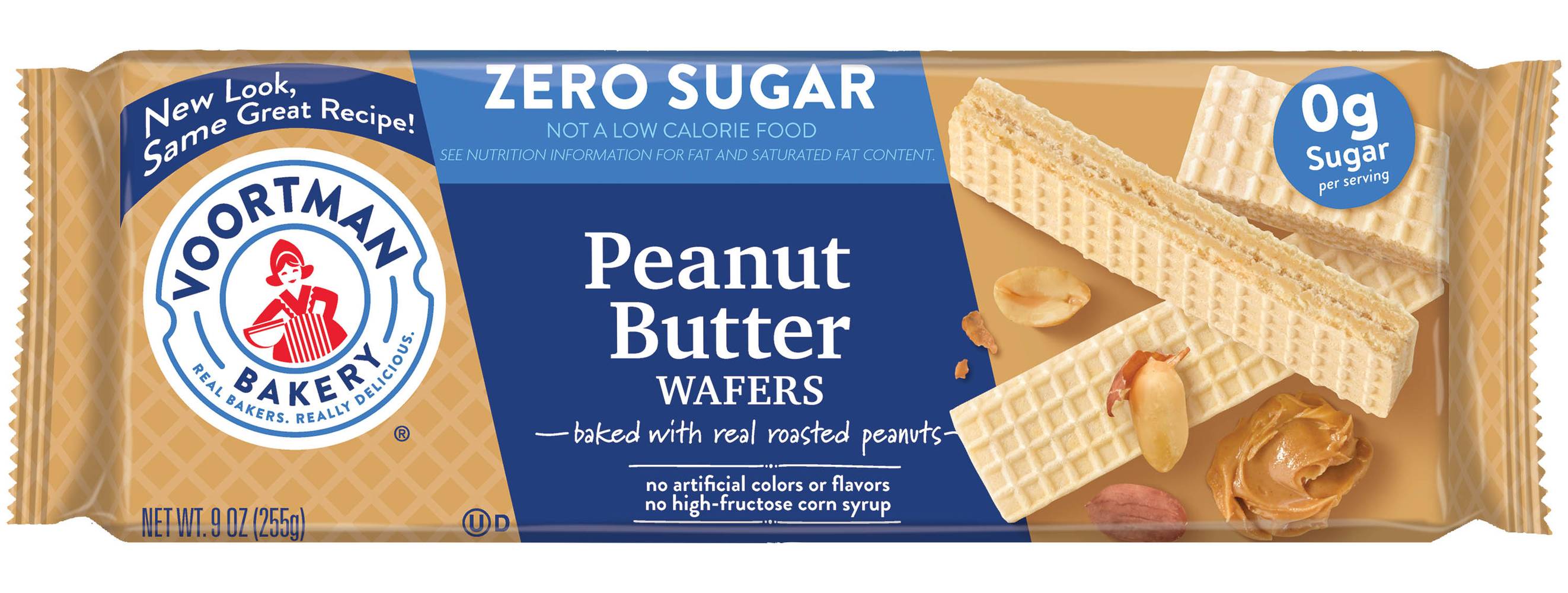 Voortman Sugar Free Cookies Wafers, Peanut Butter (9 oz)