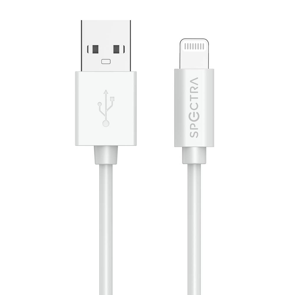 Spectra cable cargador lightning blanco (1 pieza)