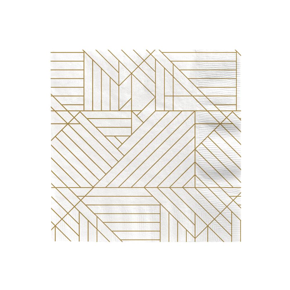 Hallmark Gold Geometric on Ivory Dinner Napkin