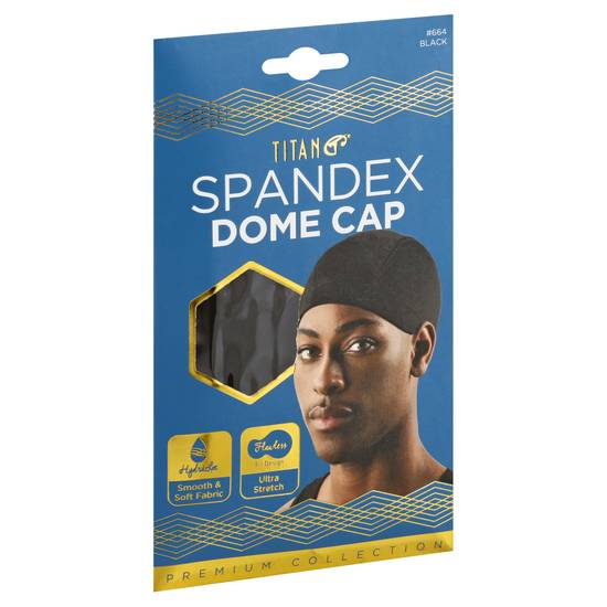 Titan Premium Collection Black Dome Spandex Cap
