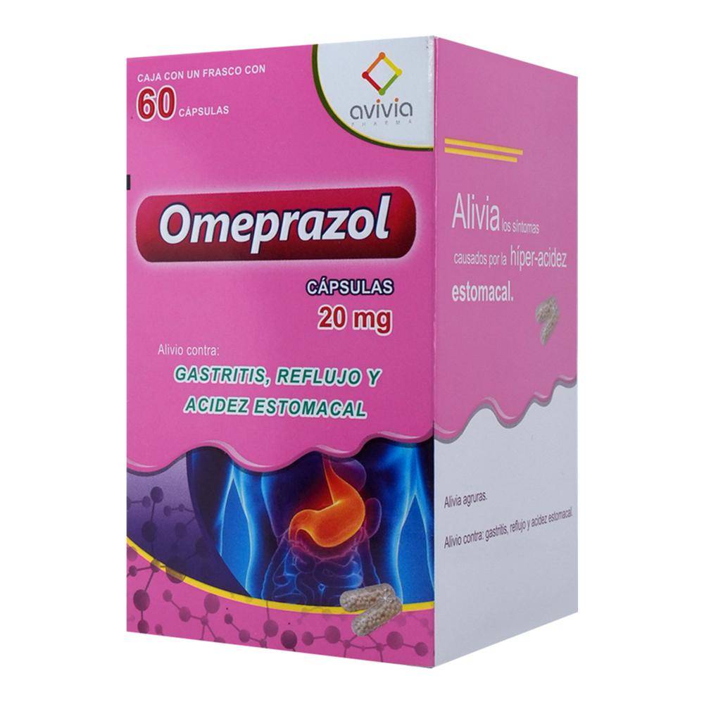Avivia omeprazol cápsulas 20 mg (60 piezas)