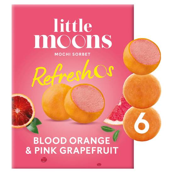 Little Moons Mochi Sorbet Refreshos Blood Orange and Pink Grapefruit 6 x 32g (192g)