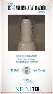 Infinitek Usb-C & a Car Charger Fast Charger 30w
