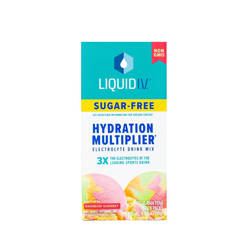 Liquid I.V. Hydration Multiplier Electrolyte Drink Mix, Tart Orange-Raspberry-Lime (4.58 oz, 10 ct)