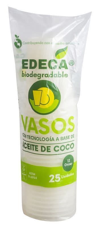 Vaso Edeca Biodegradable 12 Oz - 25 Unidades