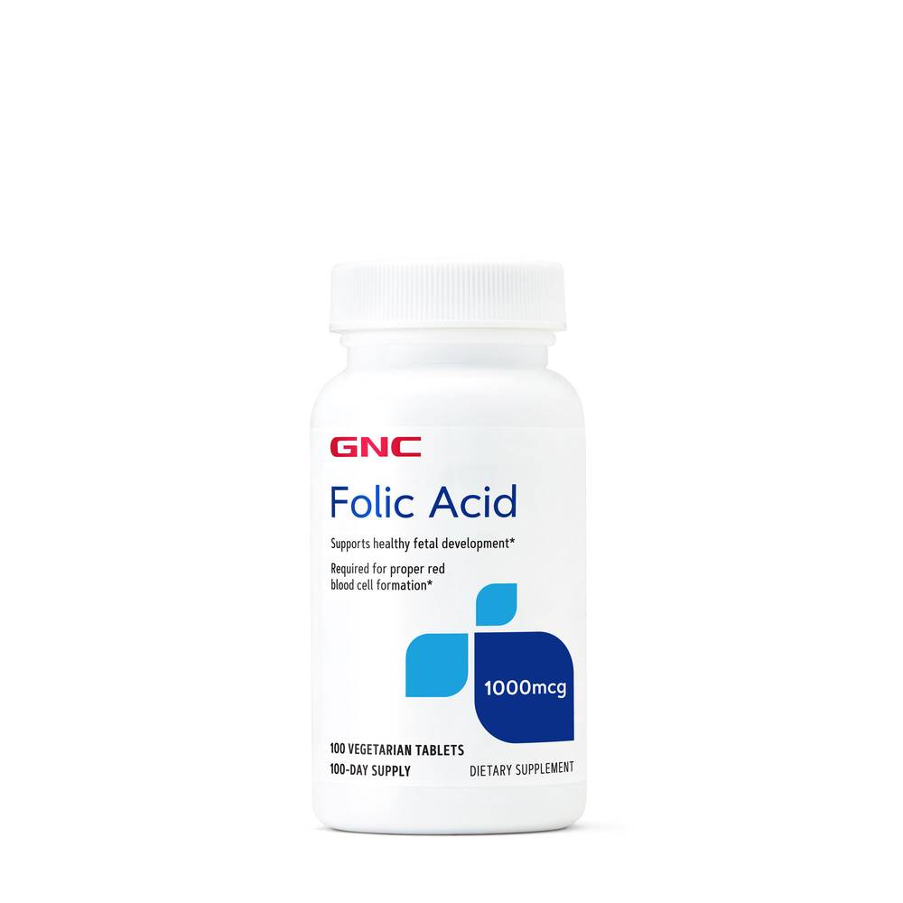 GNC Folic Acid 1000 Mcg Tablets (100 ct)