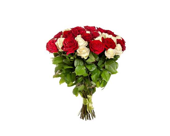 Red & White Roses (1 bouquet)