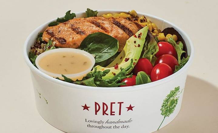 Blackened Salmon Avo & Grains Salad with Pret's Simple Vinaigrette