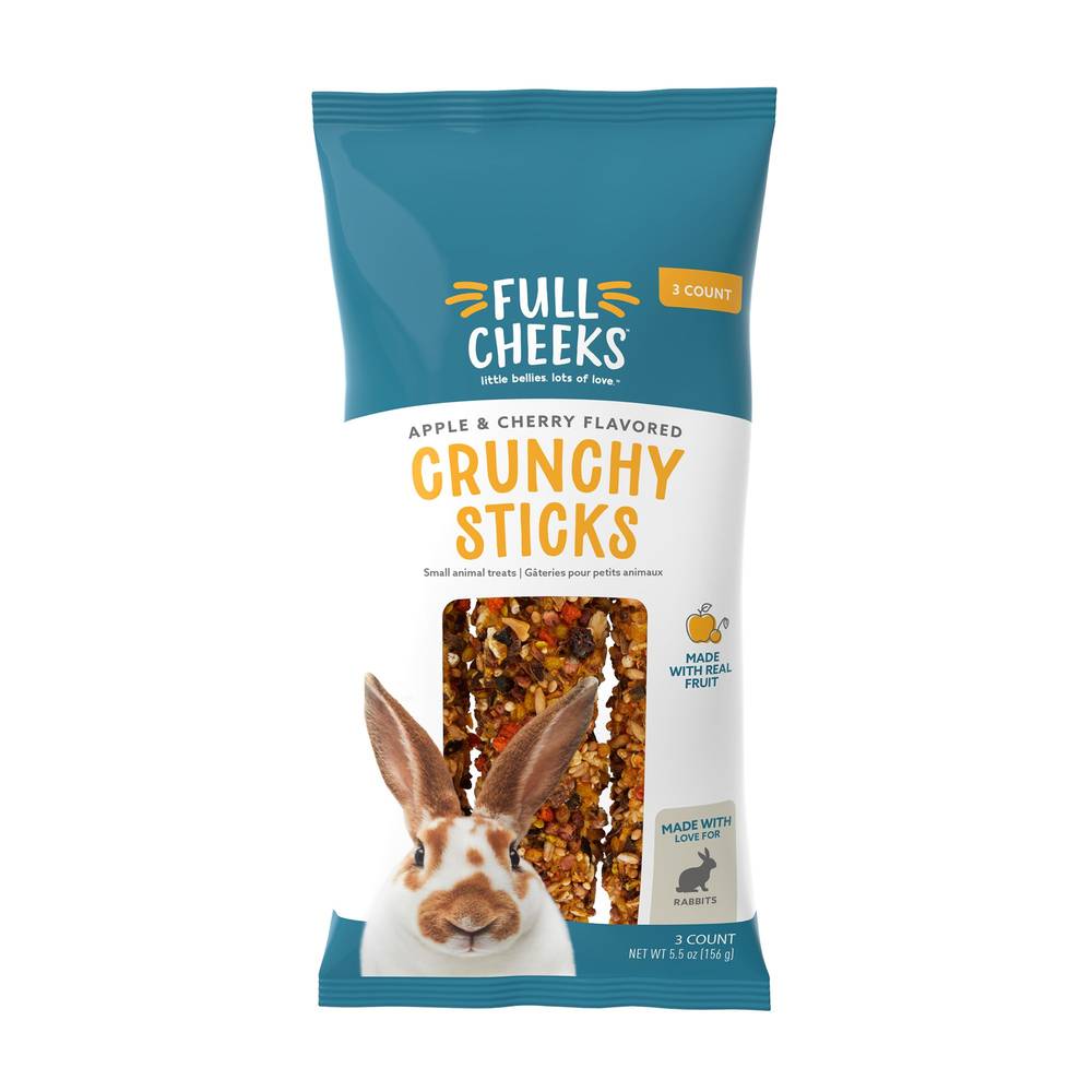 Full Cheeks™ ™ Rabbit Crunchy Sticks - Apple & Cherry (Size: 3 Count)