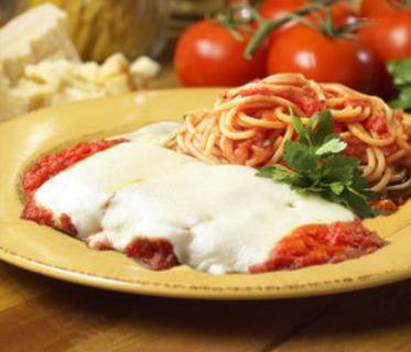 Chicken Parmigiana with Spaghetti