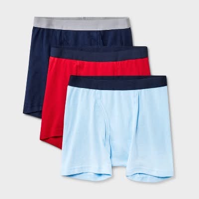 Dealworthy Boys' Boxer Briefs, L, Red/Blue/Navy Blue (3 ct)