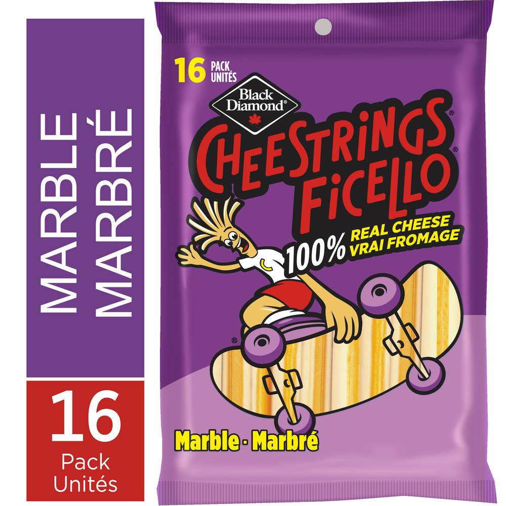 Black Diamond Cheestrings Ficello Marbelicious Cheese (336 g)