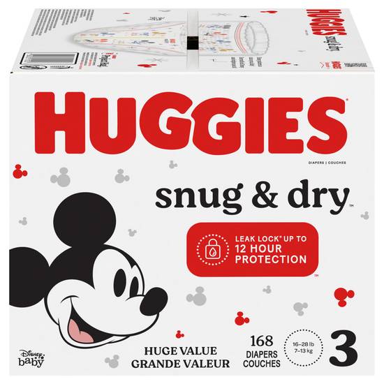 Huggies Snug & Dry Huge Value Diapers Size 3 (168 ct)